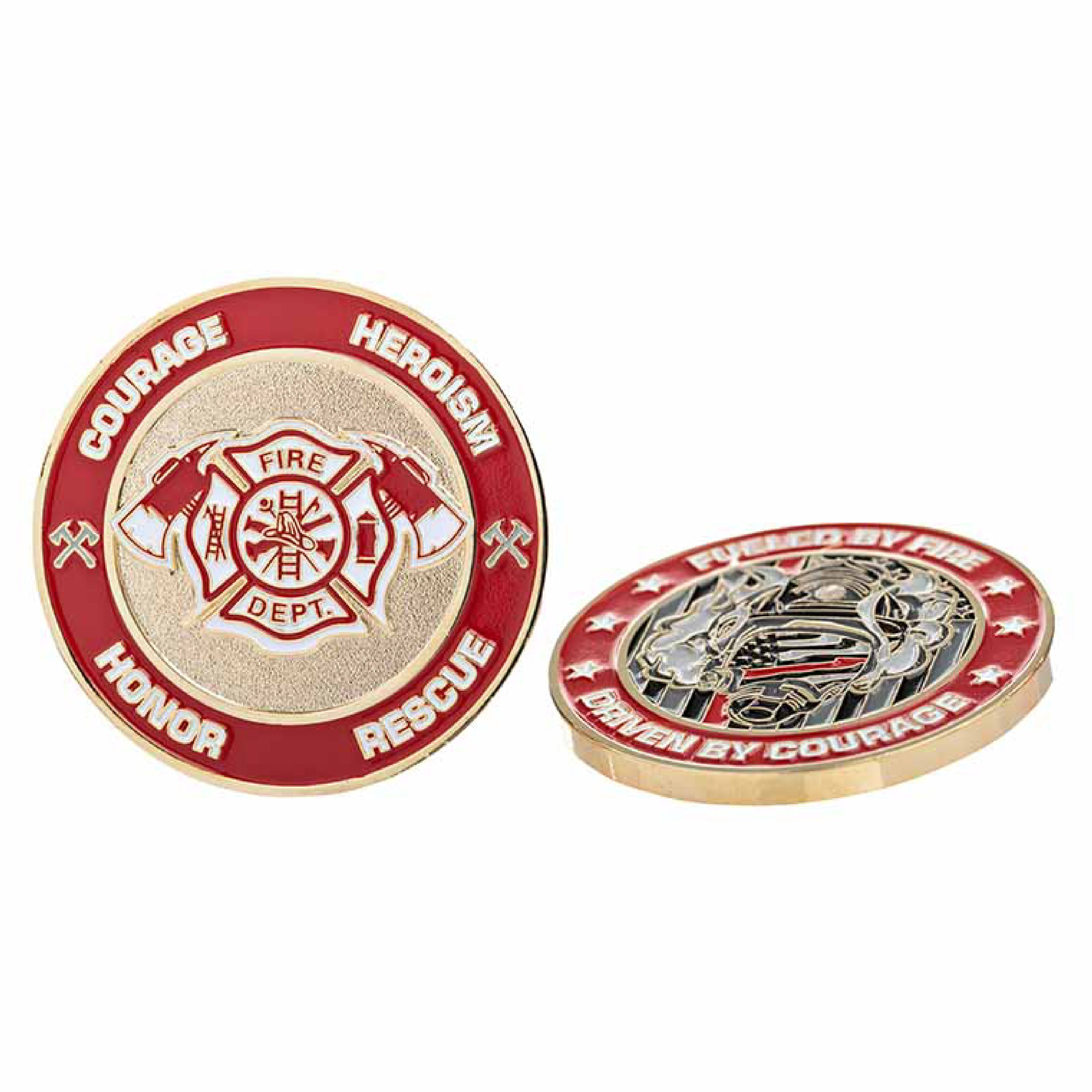 Moneda del desafío de la delgada línea roja del bombero COIN-TRL-FIRE-FULED